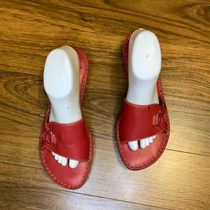 Born Red Slide Sandals Size 10